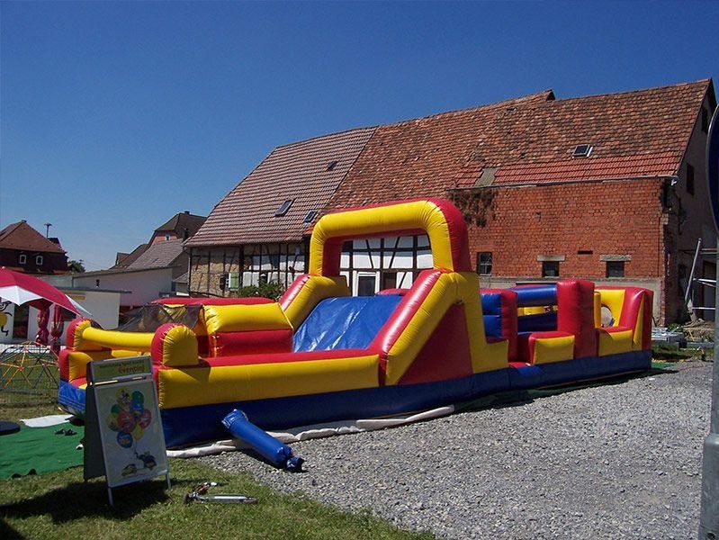 Hindernissbahn XXL in rot, gelb und blau