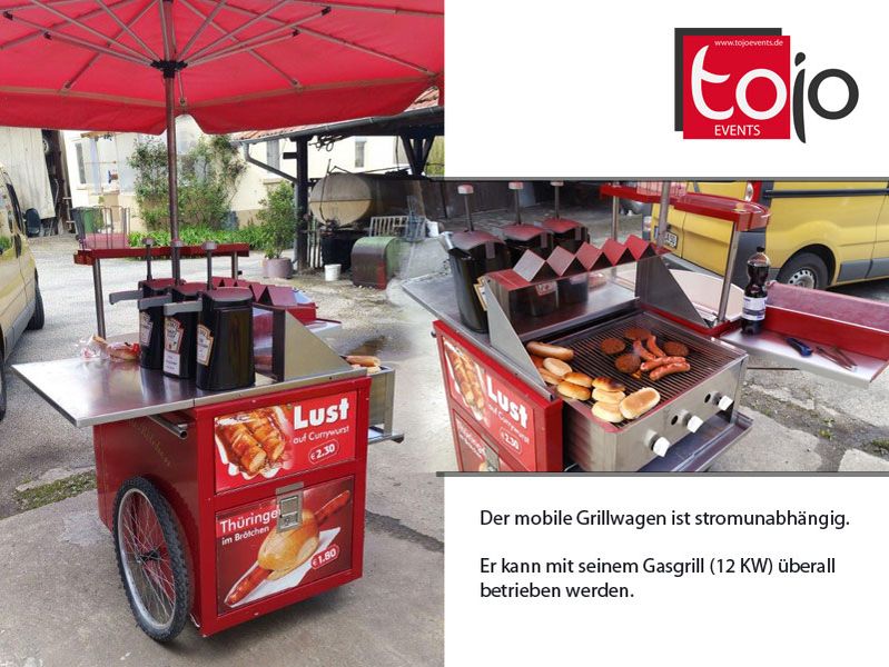 Grillwagen mit Sonnenschirm