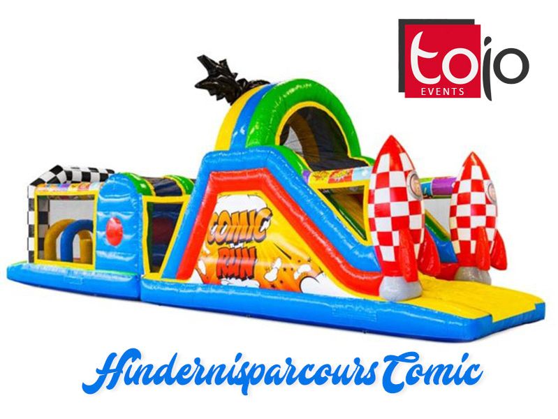 Aufblasbarer Hindernisparcours Comic