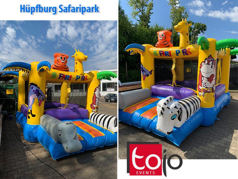 Safarihüpfburg von außen fotografiert
